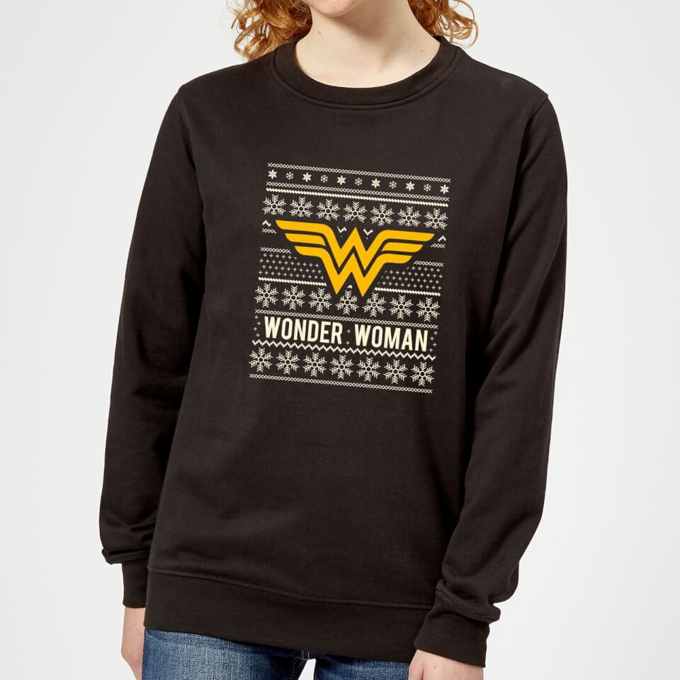 DC Wonder Woman Damen Weihnachtspullover - Schwarz - M