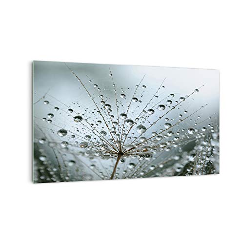 DekoGlas Küchenrückwand 'Blume im Regen' in div. Größen, Glas-Rückwand, Wandpaneele, Spritzschutz & Fliesenspiegel