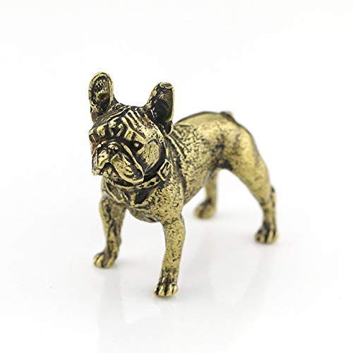 LISAQ Bulldog Miniaturen Figuren Handgemachte Retro Messing Tier Haustier Hund Statue Home Dekorationen