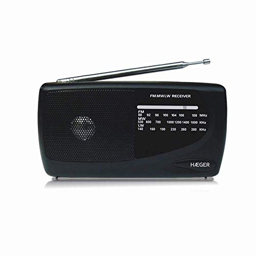HAEGER Handy Multiband-Radio, tragbar, Am/FM/LW, mit Teleskopantenne, Kopfhöreranschluss
