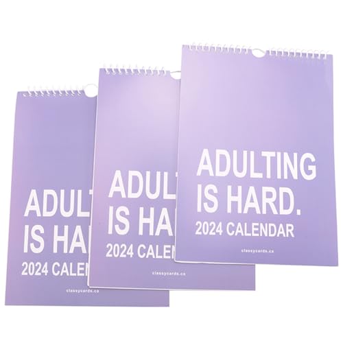 CENMEN 3 Stück Erwachsenenkalender 2024, inspirierender Monatskalender für Erwachsene, Planer für Bürokalender, einfach zu bedienen, ca. 29 x 21 cm