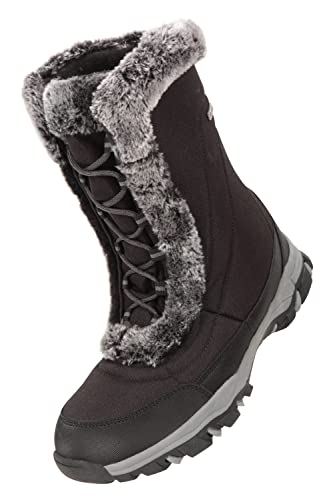 Mountain Warehouse Ohio Womens Snow Boots - Schneesichere Damen-Winterschuhe, strapazierfähiges und atmungsaktives Isotherm-Futter und Gummilaufsohle - Für Passform Schwarz Jet 37 EU