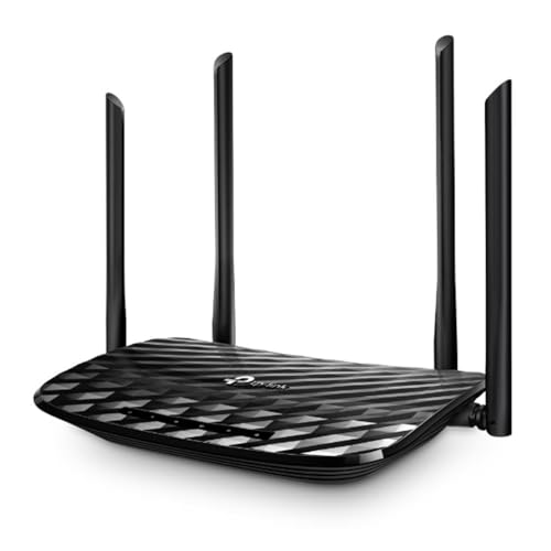 TP-Link Archer C6 Dualband Gigabit WLAN-Router (867Mbit/s 5GHz + 300Mbit/s 2,4GHz, 4 Gigabit LAN-Port, 1 USB 2.0 Port, Mu-MIMO, IPTV, VPN, 4 externe Antennen) schwarz