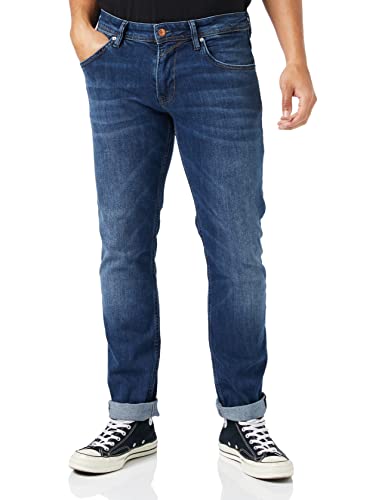 TOM TAILOR DENIM Herren Aedan Straight Jeans, Blau (Dark Blue Denim 10136), 30W / 34L