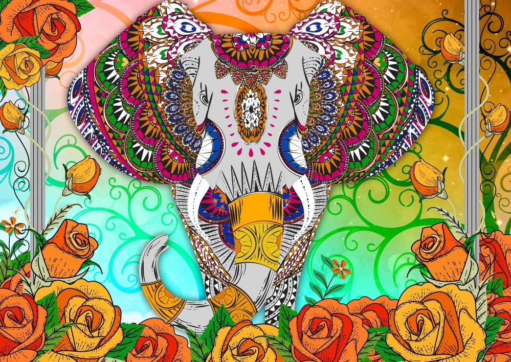 Puzzle 2000 Teile - Colorful Elephant