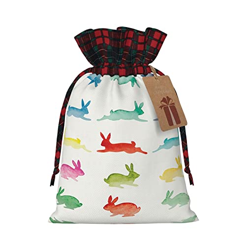 Regenbogen-Kaninchen-Geschenktüten mit Kordelzug, 2 Stück