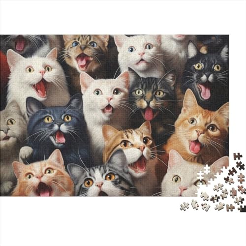 Katzenpuzzle, kreative Puzzles für Erwachsene, 500-teiliges Puzzle für Erwachsene und Jugendliche, Puzzle, Lernspielzeug, Geschenk, 500 Stück (52 x 38 cm)