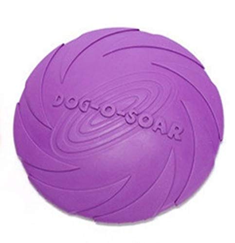 THREESS Pet Toys 7 Zoll Gummi Flugscheibe Hundespielzeug Kauen Outdoor Interaktive Gummischeiben Spielzeug Flugscheiben für Hunde Katzenspielzeug, lila, 18cm