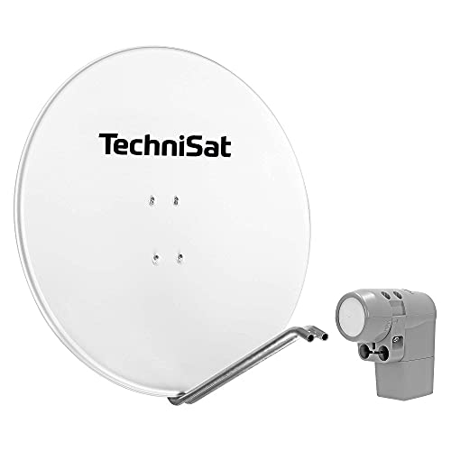TechniSat SATMAN 850 Plus – Satellitenschüssel für 8 Teilnehmer (85 cm Sat Komplettanlage, Spiegel mit Masthalterung und UNYSAT Universal-Octo LNB im Wetterschutz-Gehäuse) weiß