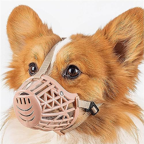 Hundeschnauze,Verstellbare Haustierkorbmasken Anti-Biss,Atmungsaktive Gummi-Korbschnauze für kleine, mittlere und große Hunde zur Vermeidung von Bissen,No.5 (40-50g),B
