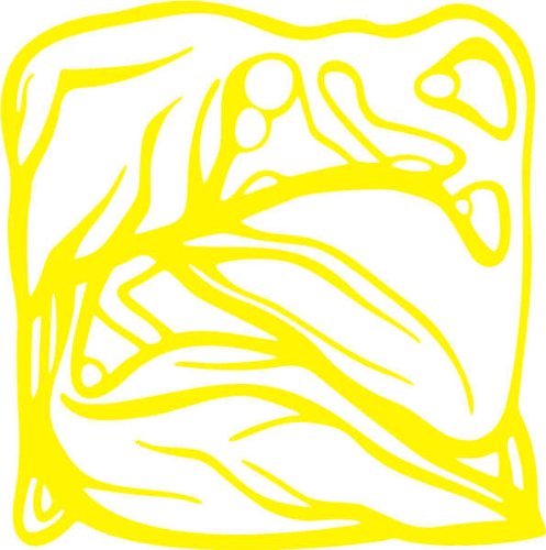 INDIGOS Wandtattoo/Wandaufkleber-e92 hübsches Blättergewirr mit kleinen Kügelchen, Vinyl, gelb, 120 x 119 x 1 cm