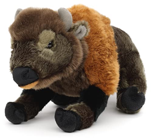 Uni-Toys - Bison, sitzend - 29 cm (Länge) - Plüsch-Büffel, Wisent, Wildrind, Rind - Plüschtier, Kuscheltier