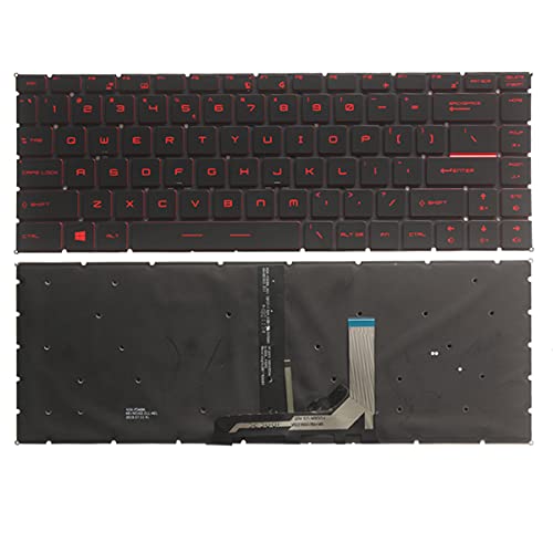 Laptop-Tastatur US-Layout Rot Hintergrundbeleuchtung für MSI GS65 GS65VR P65 WP65 WS65 PS63 GF63 PS42 MS-16Q1 MS-16Q2 Schwarz