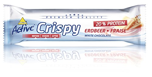 Active Crispy white chocolate Riegel, Erdbeere, 24 x 35g