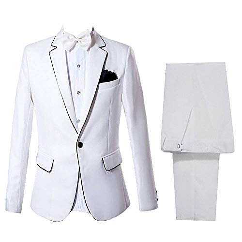 FRANK Herren Anzug Weiß Einreiher EIN Knopf Hochzeitsanzug