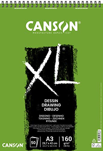 CANSON XL® Dessin Zeichenblock, DIN A3, 50 Blatt, 160 g/m²