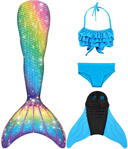 shepretty meerjungfrauenflosse mädchen Neuer Mermaid Tail Badeanzug für Erwachsene und Kinder,xiaolanJCKA09+WJF46-130