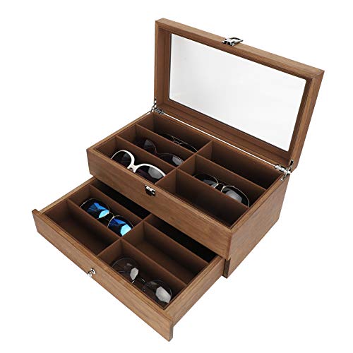 SALUTUYA Brillenbox aus Holz, Brillenbox, kein Verblassen, bequem, eine schöne Dekoration für Ihre Waren