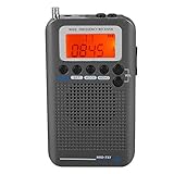 VHF tragbarer voller Band-Radio-Recorder, Airband-Radioempfänger-Scanner tragbarer Handfunkgerät (Schwarz)