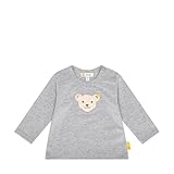 Steiff Unisex Baby Langarm Teddykopf ohne Squeezer T-Shirt, Soft Grey Melange, 80