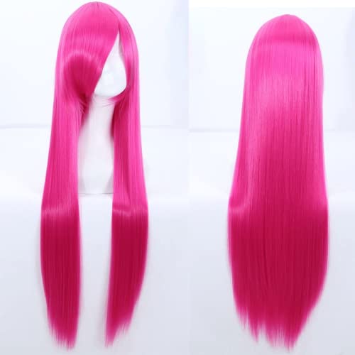 Perücke für Cosplay Perücke Universal 100CM Farbe langes glattes Haar cos Anime Hochtemperaturdraht 099 Farbe: Rosennetz 003 [1 Meter]