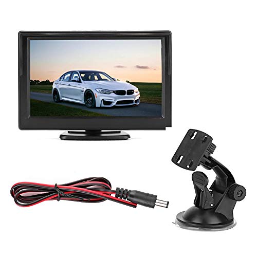 Gorgeri Car HD TFT LCD-Monitor, 5 in Auto HD-Bildschirm 2CH AV-Eingang Video Player für Reverse(Without Camera)