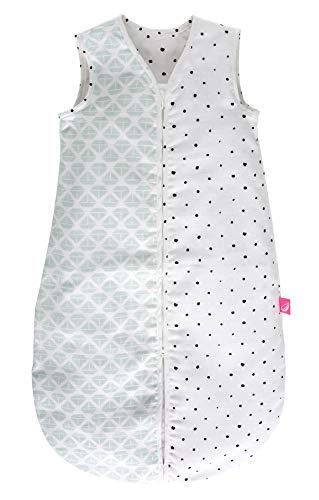 Babyschlafsack Sommer aus Baumwollmusselin von Motherhood - kuscheliger Babyschlafsack Öko Tex Standard, Klasse 1, Größe: 6-18 Monate, Schiffe mintgrün