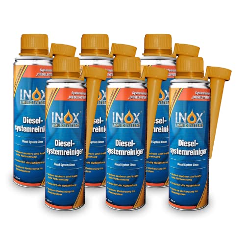 INOX® Diesel-Systemreiniger Additiv, 6 x 250ml - Dieselzusatz für alle Dieselmotoren löst Verschmutzung und Verharzung im Dieselsystem