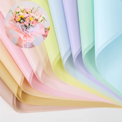 50 Blatt reine Farbe matt Blumen Geschenkpapier durchscheinend wasserdicht Blumen Blumenstrauß Floristen-Verpackungspapier für Hochzeit Geburtstag Blumenladen