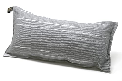 Jokipiin | 1 Saunakissen Lieblingskissen Reisekissen | Design: Tiina | Maße: 40 x 22 cm, Leinen/Baumwolle | schadstofffrei, Ökotex 100 | hergestellt in Finnland (grau/weiß)