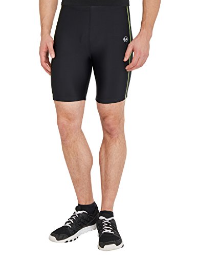 Ultrasport Herren Laufhose Shorts mit Quick-Dry-Funktion, Schwarz/Neon Gelb, Small