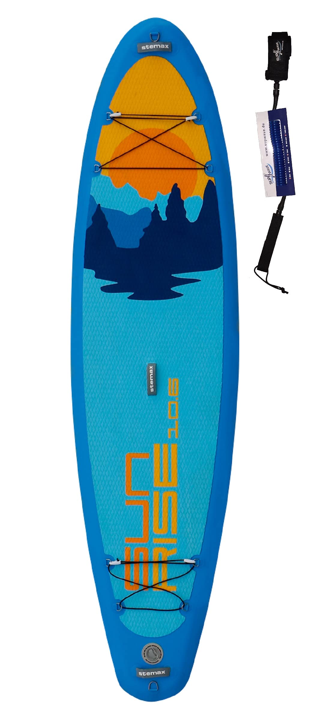 SUPwave Stemax Allround 10'6 Sunrise SUP Standup Paddel Board aufblasbar inkl Coil-Leash, Stand up Paddle Inflatable