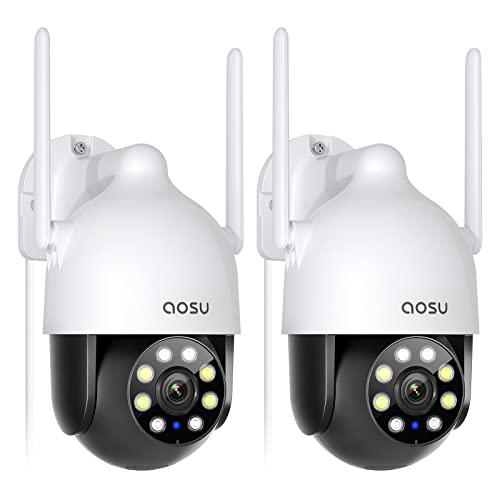 AOSU 2k überwachungskamera aussen WLAN, 360 °/90 ° Schwenkbar WLAN Kamera Outdoor, 3MP WiFi Kamera MIT Automatische Verfolgt, Vollfarbige Nacht, 2-Wege-Audio, IP65 Wasserdicht, Alexa-Kompatibilität