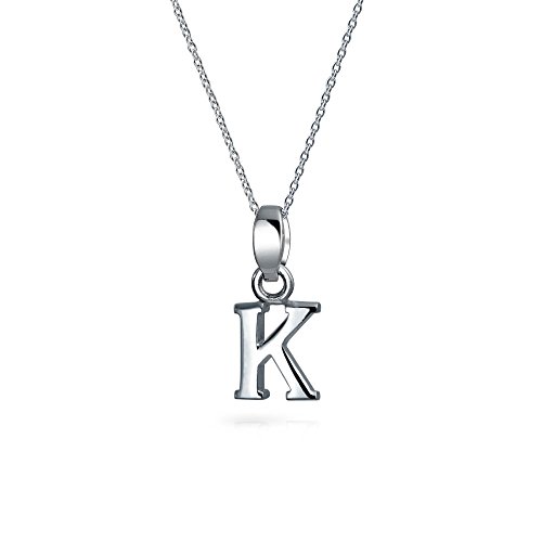 ABC Kapital Block Buchstabe Alphabet K Initialen Anhänger Mit Halskette Für Jugendlich Für Damen 925 Sterling Silber