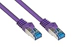 Good Connections Cat.6A Ethernet LAN Patchkabel mit Rastnasenschutz RNS, S/FTP, PiMF, halogenfrei, 500MHz, OFC, 10-Gigabit-fähig (10/100/1000/10000-Base-T Ethernet Netzwerke) - z.B. für Patchpanel, Switch, Router, Modem - violett, 25m