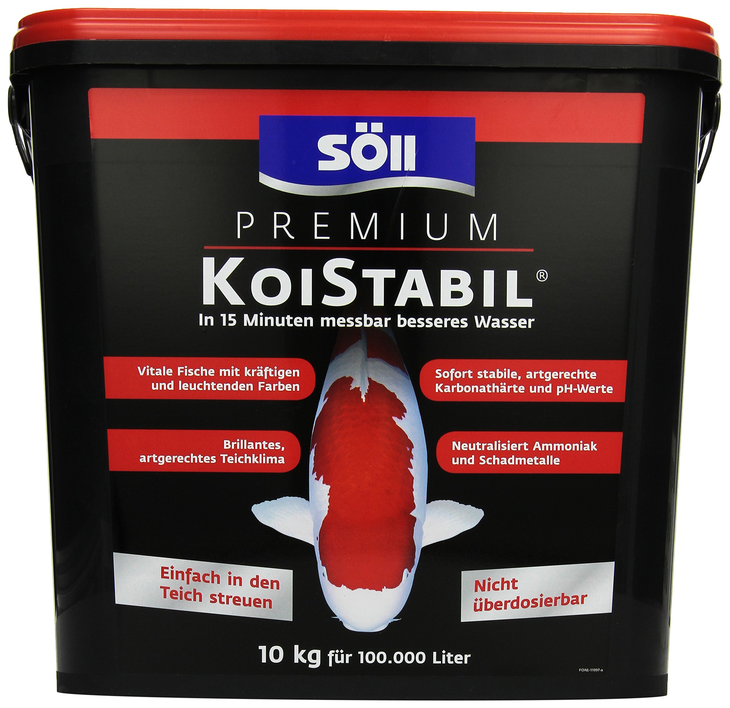 Söll 81894 Premium KoiStabil Teichstabilisator 10 kg - effektiver Wasseraufbereiter reguliert pH-Wert und KH-Wert für messbar besseres Teichwasser im Gartenteich Fischteich Koiteich, Koi-gerecht