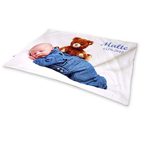 xieshang Fotodecke mit Eigenem Foto Name Super Weich,Decke Foto Personalisiert. Personalisierte Fotogeschenke. Baby Decke Einseitig personalisierte Decken. (120x150cm(47X59inch))