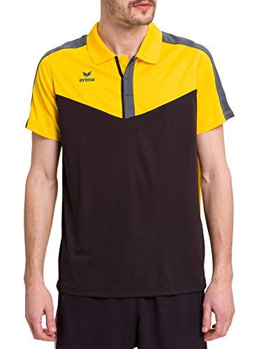 Erima Herren Squad Sport Poloshirt, gelb/Schwarz/Slate Grey, L