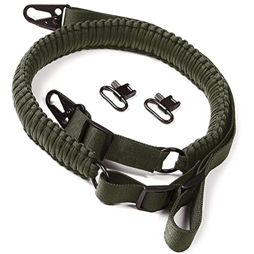 POXIAO 550 Paracord Pistolen Sling 2-Punkt-Gewehr-Sling-Multi-Nutzung Zwei-Punkte-Schlinge Einstellbarer Gewehrgurt Multifunktionsgurt für Outdoor-Training