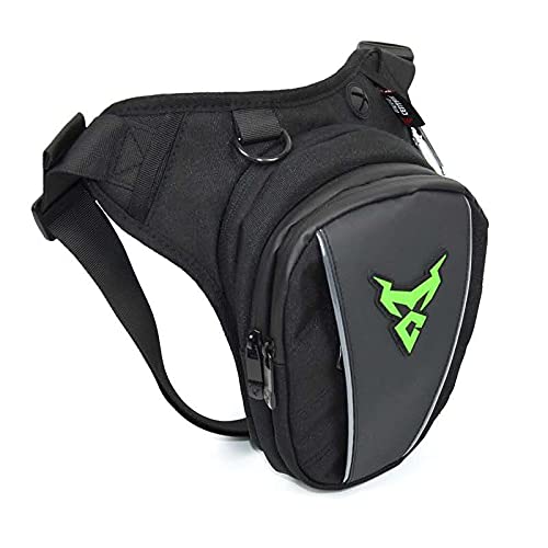 Beintasche Motorrad Motorrad Drop Taille Bein Tasche Oberschenkel Gürtel HipBumWasserdichte Motorrad/Handy Geldbörse Fanny Pack Taschen Motorrad Beintasche (Color : Green Remark)