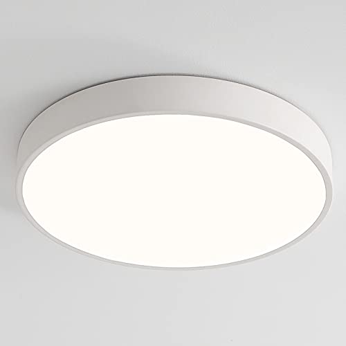 Style home LED Deckenlampe 48W Deckenleuchte Warmweiß 3000K Ultraslim Ø50x4cm, moderne runde Leuchte für Wohnzimmer Schlafzimmer Küche Büro Diele Flur (Weiß)