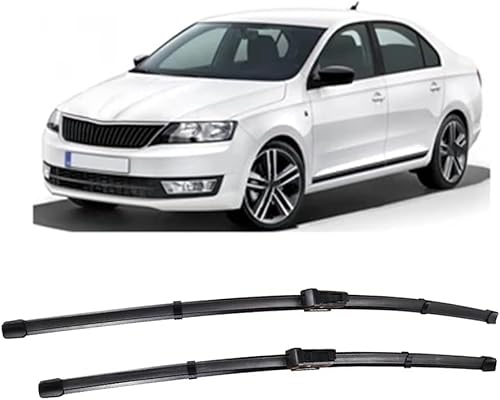 Auto Scheibenwischer für Skoda Rapid 2012-2017, Auto Frontscheibe Wischer Leiser Ersatzwischblätter Wischerblätter Bürsten Zubehör