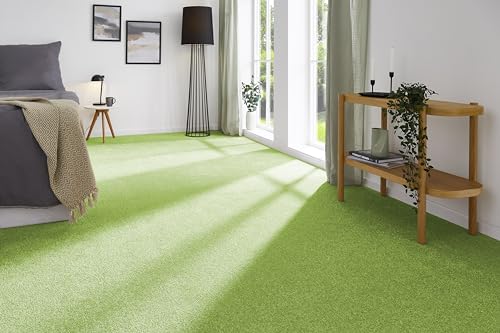 Teppichboden Verlours Auslegware Uni grün 250 x 400 cm. Weitere Farben und Größen verfügbar