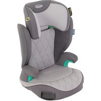 Graco Affix™ i-Size R129, Kindersitz ca. 3,5 bis 12 Jahre (100 bis 150 cm), höhenverstellbare Armlehnen, waschbare Sitzbezüge, Installation mit Fahrzeuggurt, ISOFIX, Kindersitz grau, Iron
