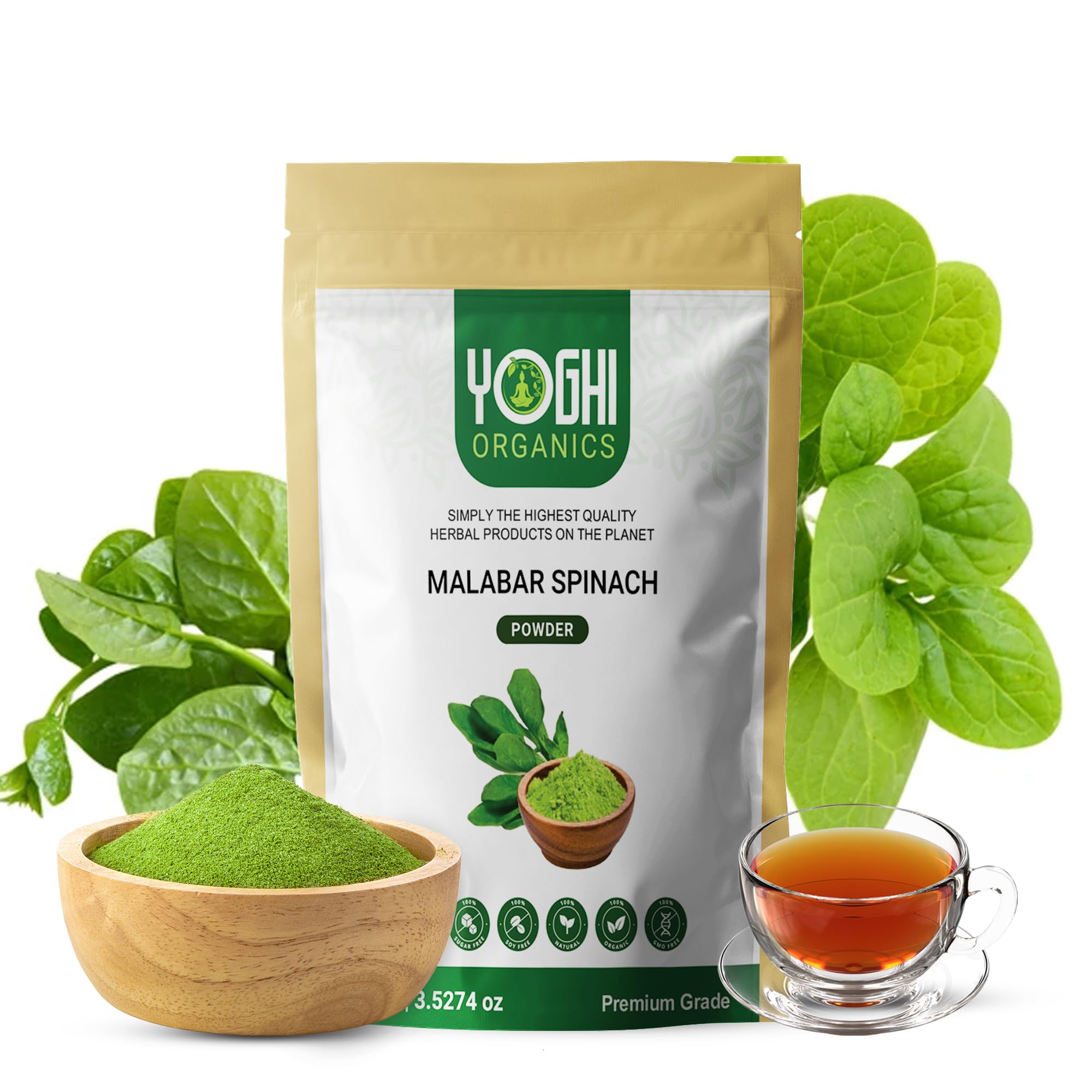 200g organisches Malabar Spinat Pulver reines gesundes Pflanzenpulver-Grade A Yoghy Produkt