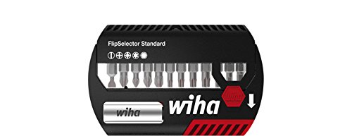 Wiha Bit-Set Flip Selector Universalhalter 58 mm, magnetisch 2 x Pozidriv Gr. 2; 1 x Pozidriv Gr. 1 und 3, T10/15/2xT20/2xT25/T30/T40, 13-teilig mit Gürtelclip