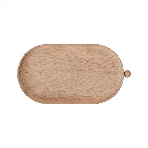 OYOY Living Inka Wood Tray - Holztablett Tablett Oval zum Servieren und Präsentieren Organisieren - Eiche 34x18x2 cm