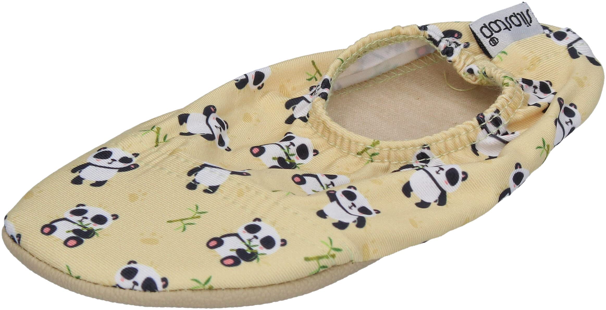 Slipstop Kinder Hausschuhe Badeschuhe Ola Yellow Panda, Größe:24/26 EU