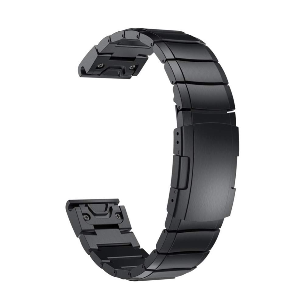 UKCOCO Uhrarmband Edelstahl Armband smart Armband kompatibel für fenix5x (schwarz 26mm) Ersatz-Uhrenarmbänder