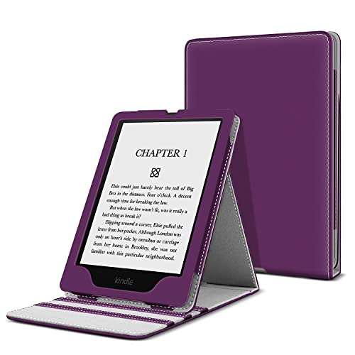 TNP Hülle für Kindle Paperwhite 11. Generation 2021 Signature Edition 6,8 Zoll eReader,faltbar Ständer, vertikal klappbar für Kindle Paperwhite, Premium PU-Leder, Lila Violett